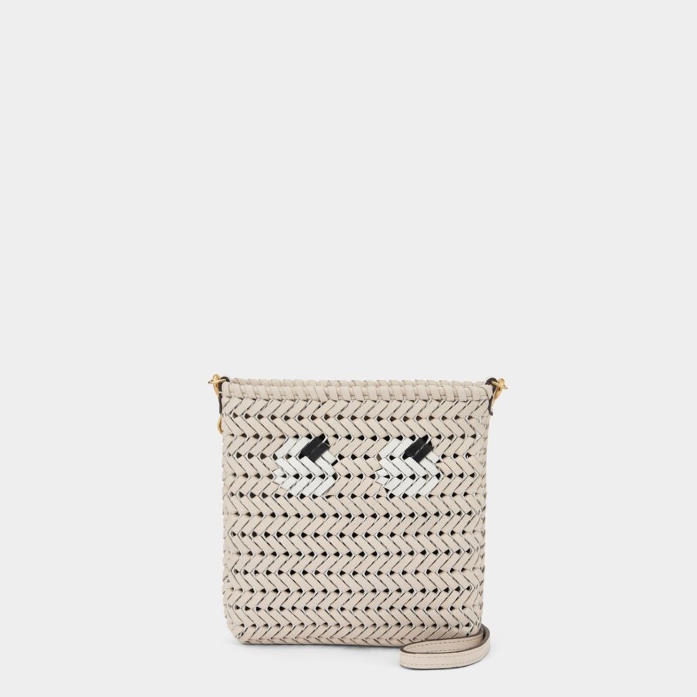 Eyes Mini Neeson Cross Body - Recycled Coated Canvas in Chalk Anya Hindmarch travel