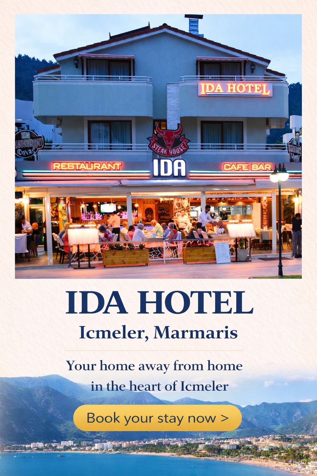 Ida Hotel and Restaurant, Icmeler, Marmaris, Turkey