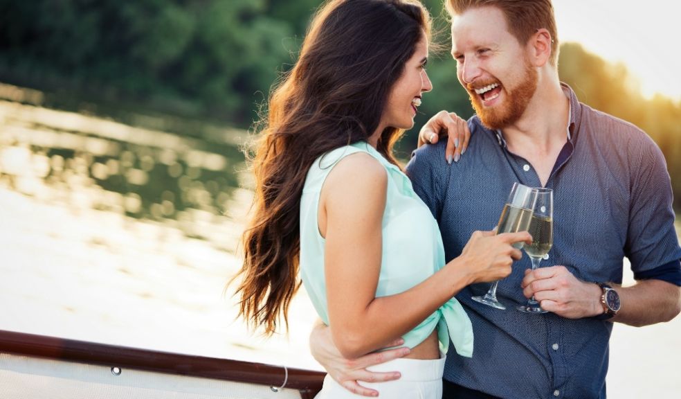 Happy smiling couple in love dancing and flirting outdoor