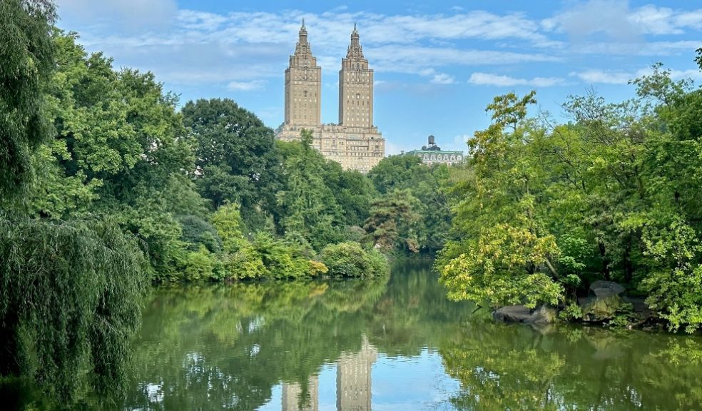 a lake surrounded by skyscrapers in New York