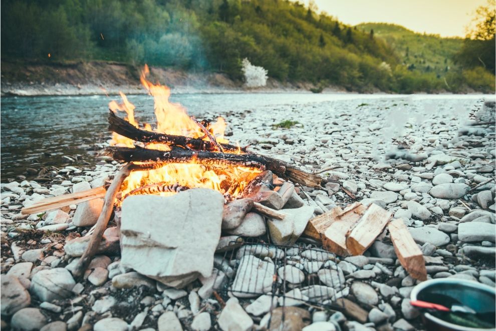 Camp Fire Glamping River Holidays Travel.
