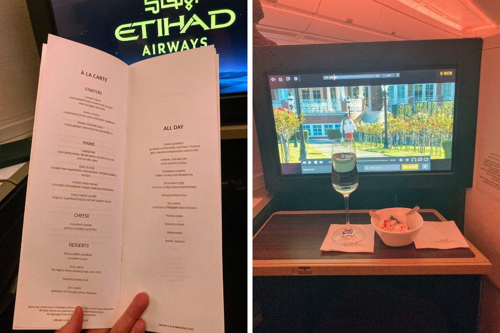 Etihad A350 Sustainability50 Business Travel Review An Unmatched Flight Experience menu 