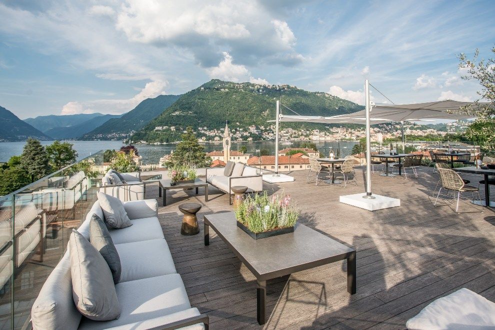 Indulge in a Gourmet Travel Getaway this Summer Holiday at Hilton Lake Como Italy rooftop terrace