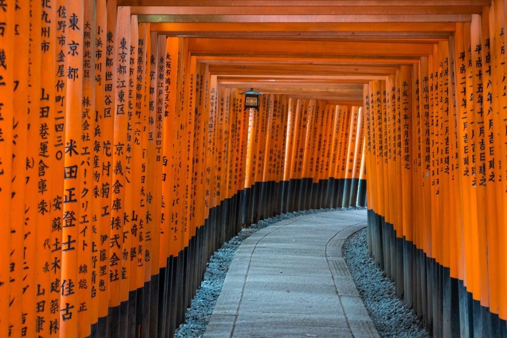 Seven Holiday Locations For Your Travel Bucket List Based on Favourite Colour Toriis Gates Japan