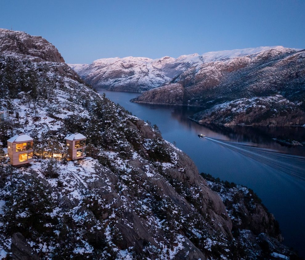 The Bolder Three new luxury holiday cabins hovering over Lysefjord fjord adventure luxury travels