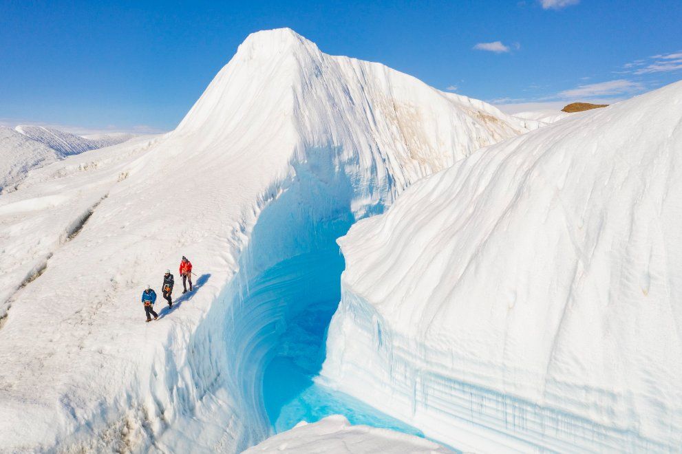 White Desert - KT walking on ice Africa & Antarctica Travel Journeys