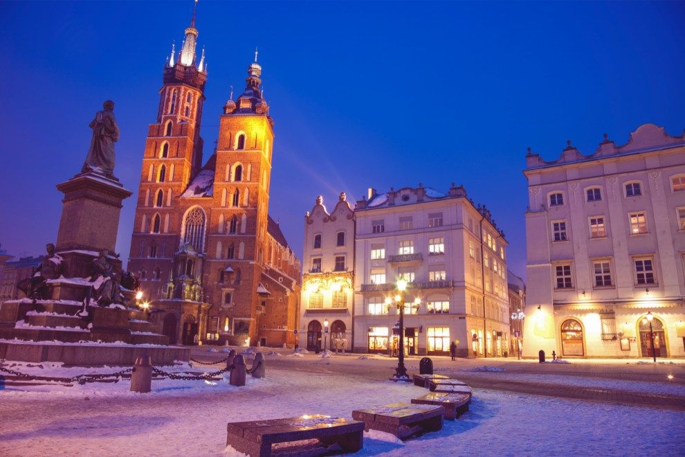 Krakow main square The best budget friendly winter holiday destinations in 2021 travel