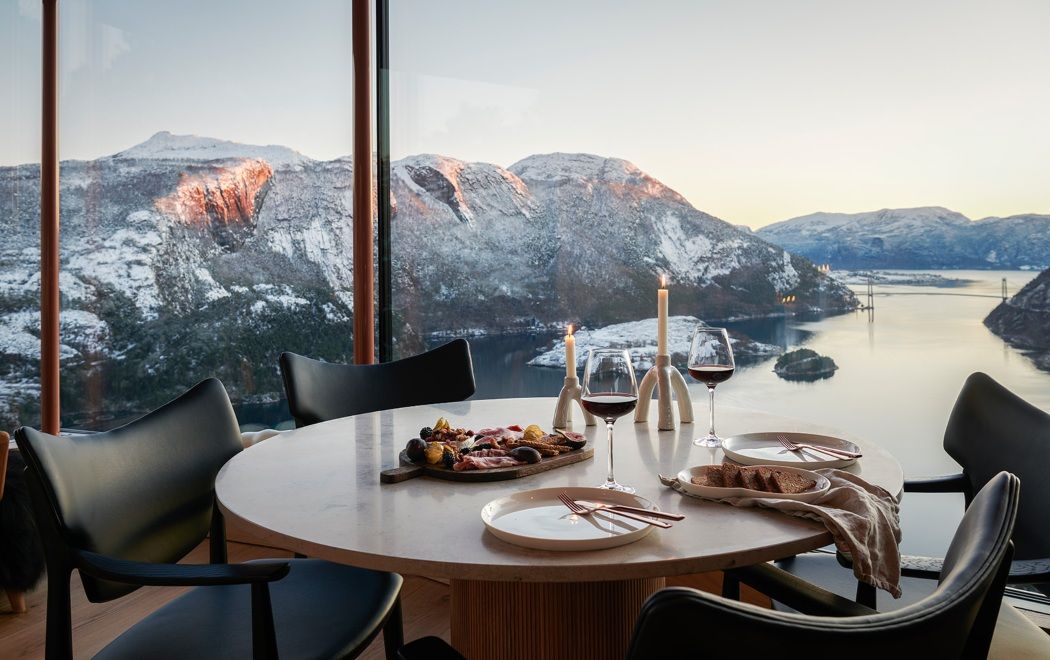 luxury cabins hovering above Lysefjord Norway Fjords adventure luxury travel