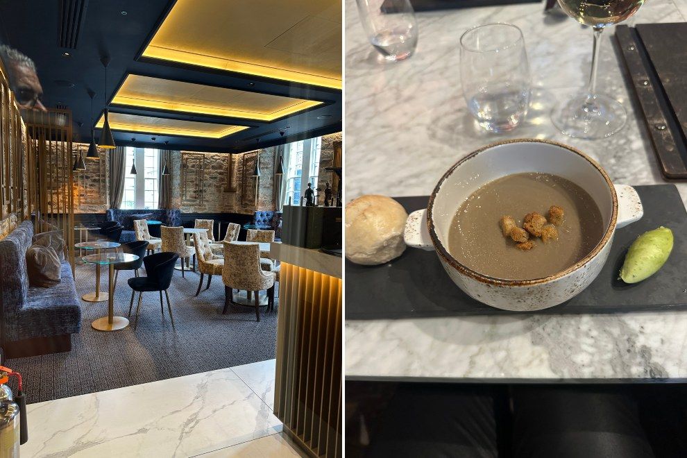 Bodmin Jail Hotel Champagne Bar Mushroom Soup travel