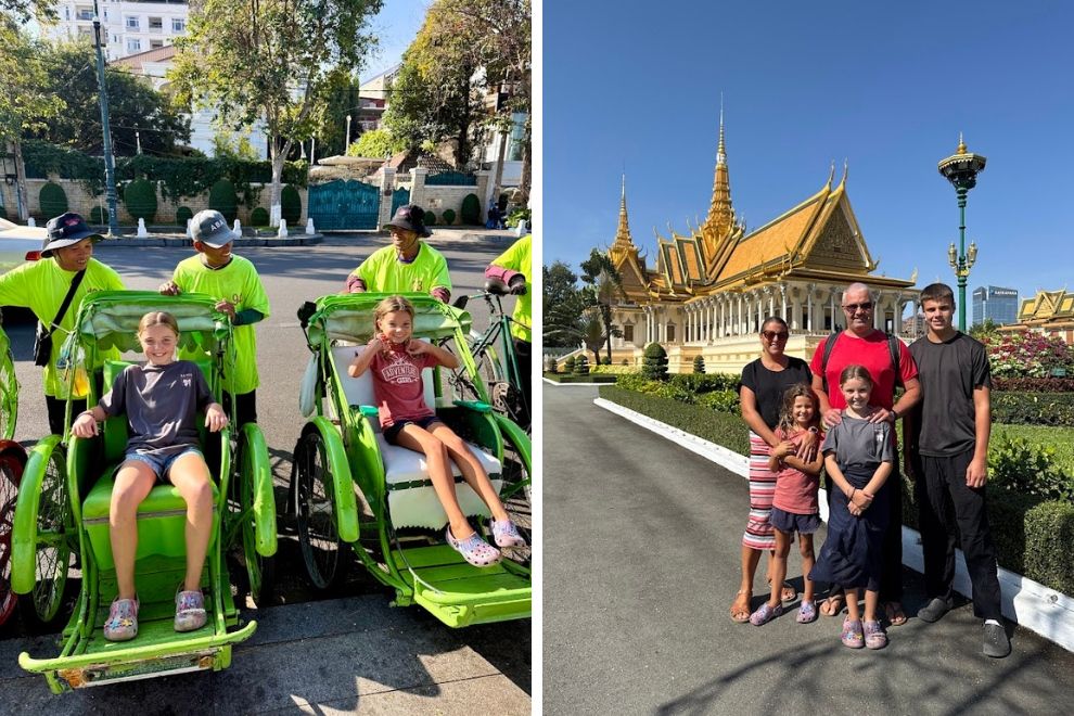 Intrepid Family Adventure Tour Cambodia Travel Phnom Penh Cyclo Tour Royal Palace & Silver Pagoda