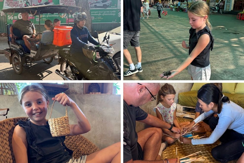 Intrepid Family Adventure Tour Cambodia Travel Siem Reap Spider Village Driver Srey Hyacinth weaving