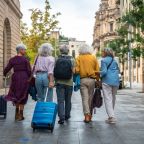 Older friends travelling Older friends travelling
