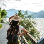 Solo female travel me moon lake view