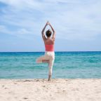 Travel Friendly work outs and exercise yoga beach