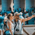 couple taking a selfie on vacation