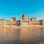 Budapest Parliament Building from river Danube Riviera Travel