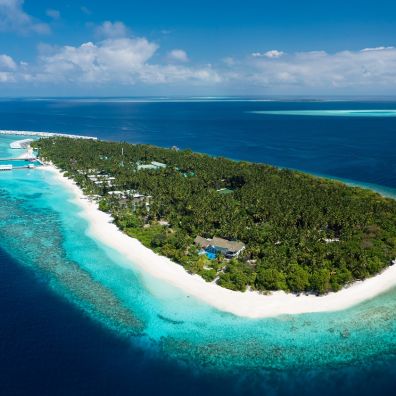 Aerial view of Amilla Maldives Resort and Residences