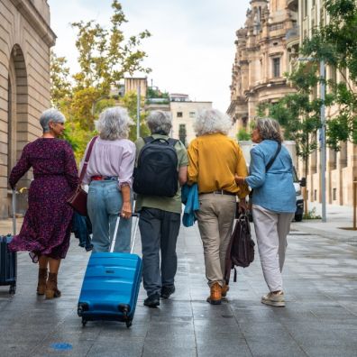 Older friends travelling Older friends travelling