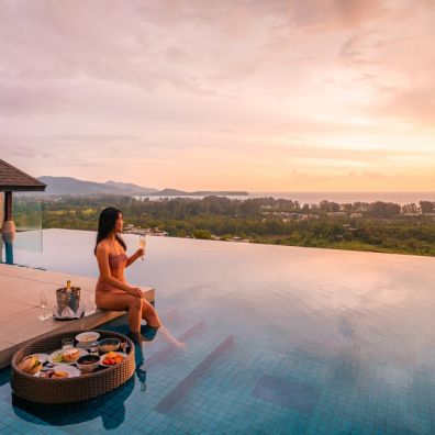 The Pavilions Phuket - infinity pool sunset